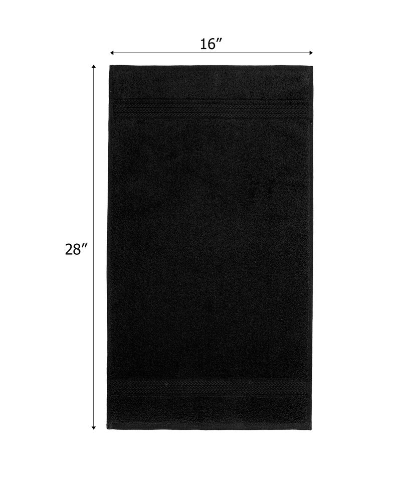 COTTON CRAFT Ultra Soft Hand Towels - 6 Pack -16x28-100% Cotton Face Towel Set - Absorbent Quick Dry Everyday Luxury Hotel Bathroom Kitchen Spa Gym Shower Pool Camp Travel Picnic - 580 GSM - Black - Image 2